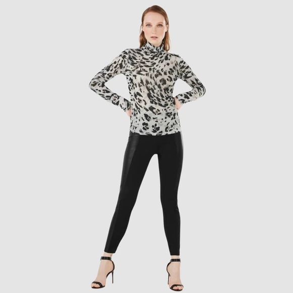 BCBGMaxAzria Turtleneck Top Leopard Print, NWT-Size XS - Picture 7 of 10